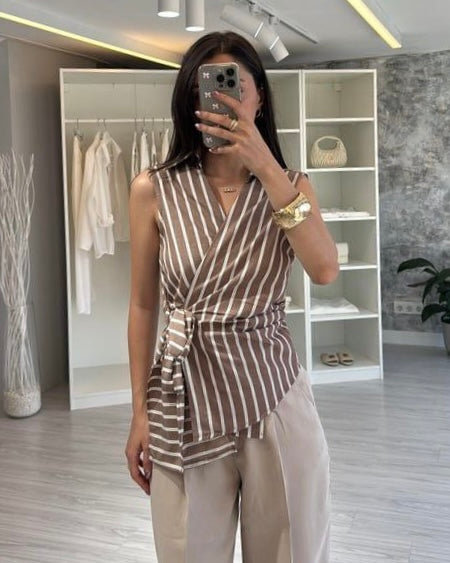 Brown Tied Top