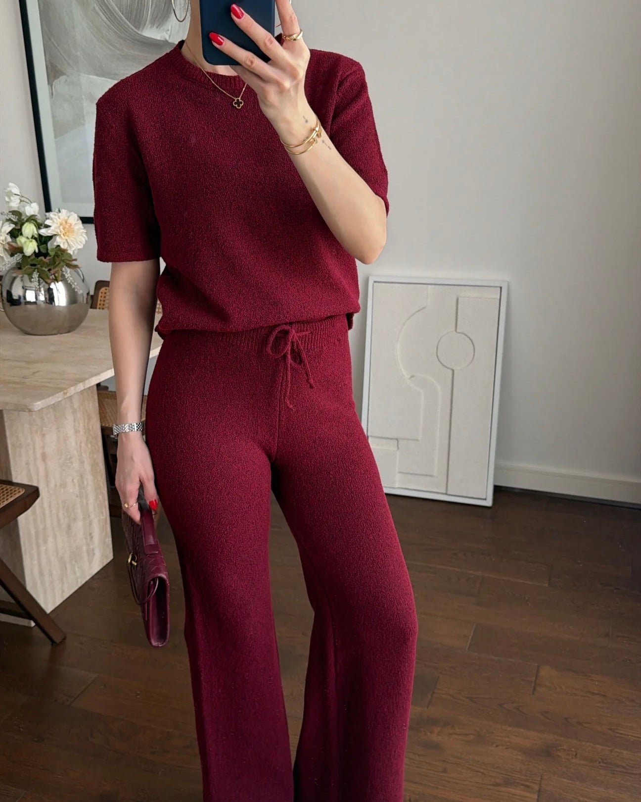 Burgundy Knit Set