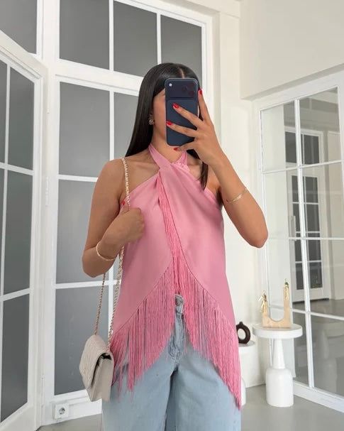 Pink Satin Top
