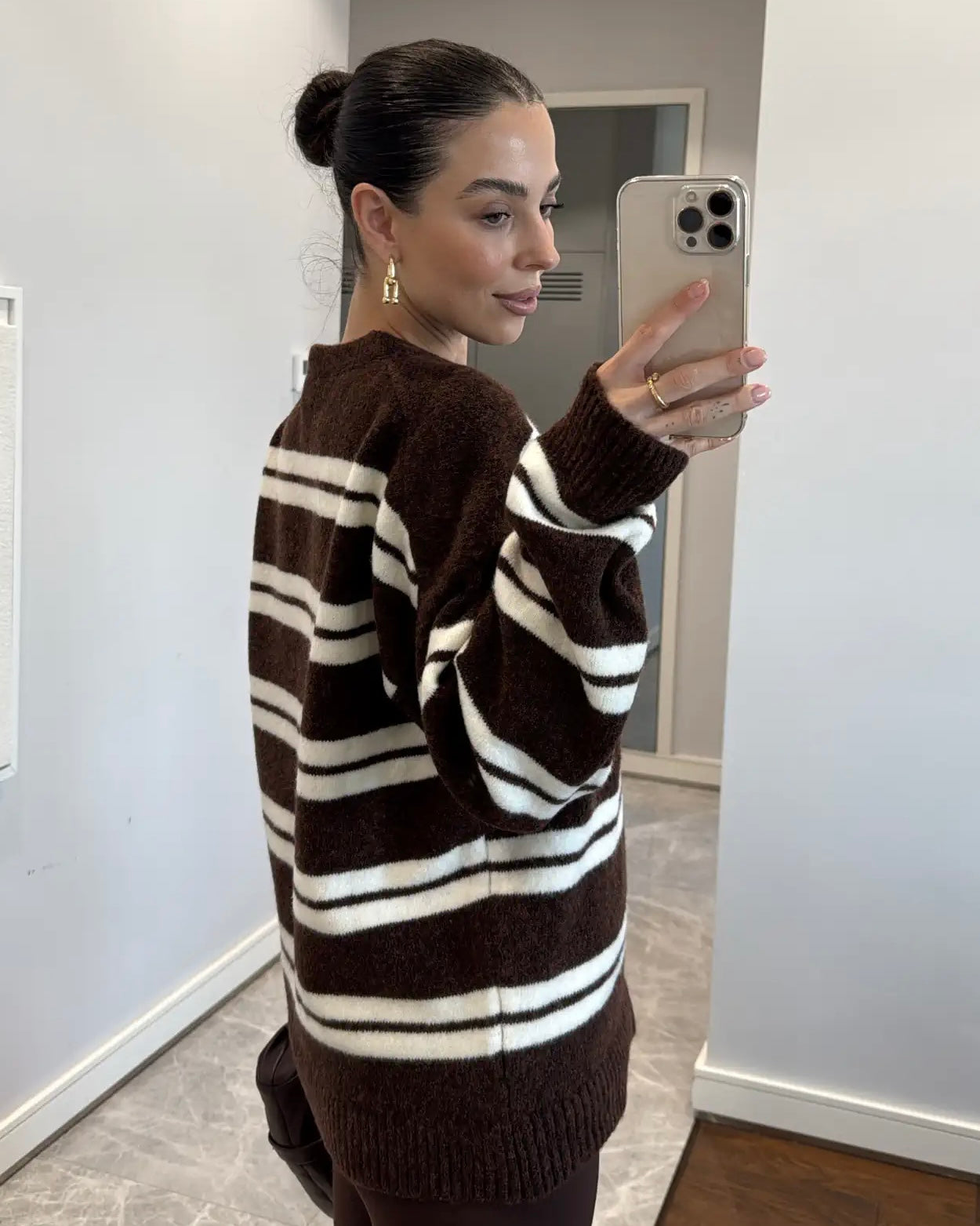 Brown Striped Sweater