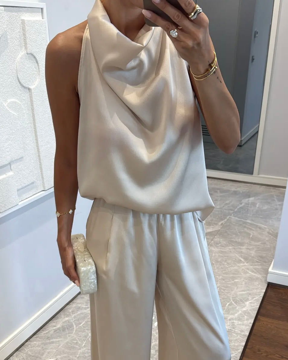 Off White Satin Set