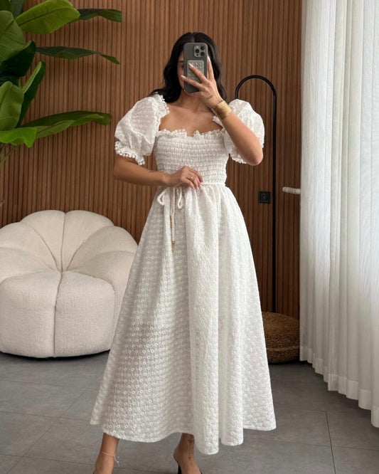 White Flowy Dress