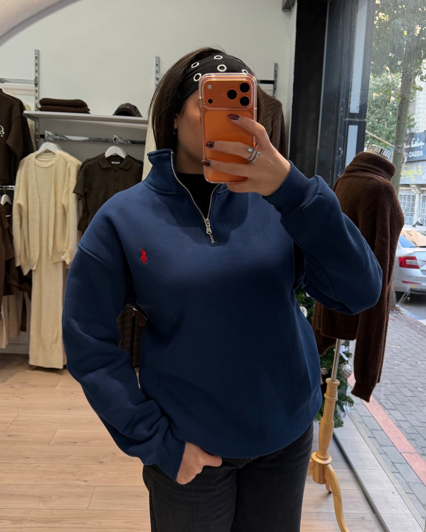 Navy Polo Sweatshirt