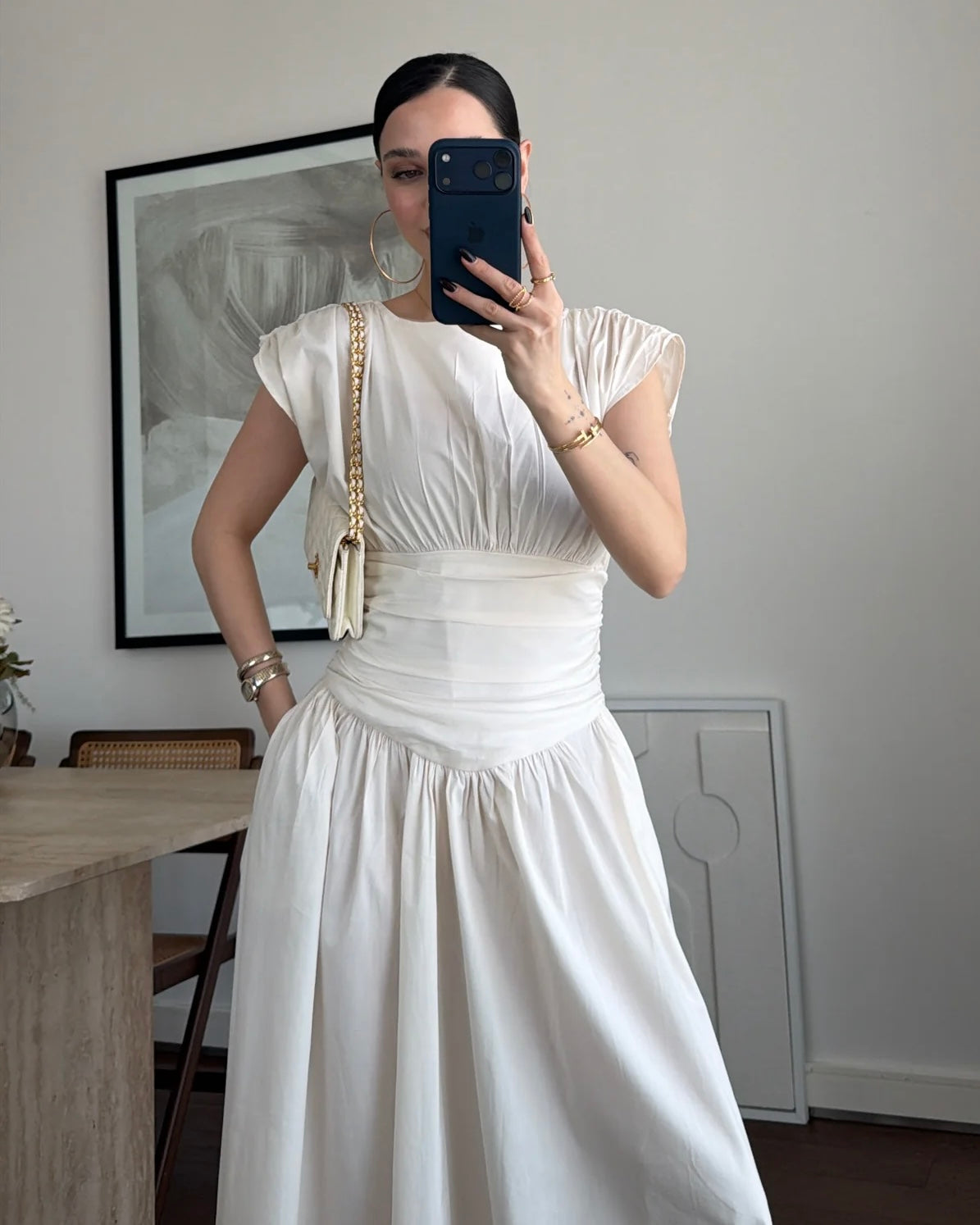 White Waisted Dress