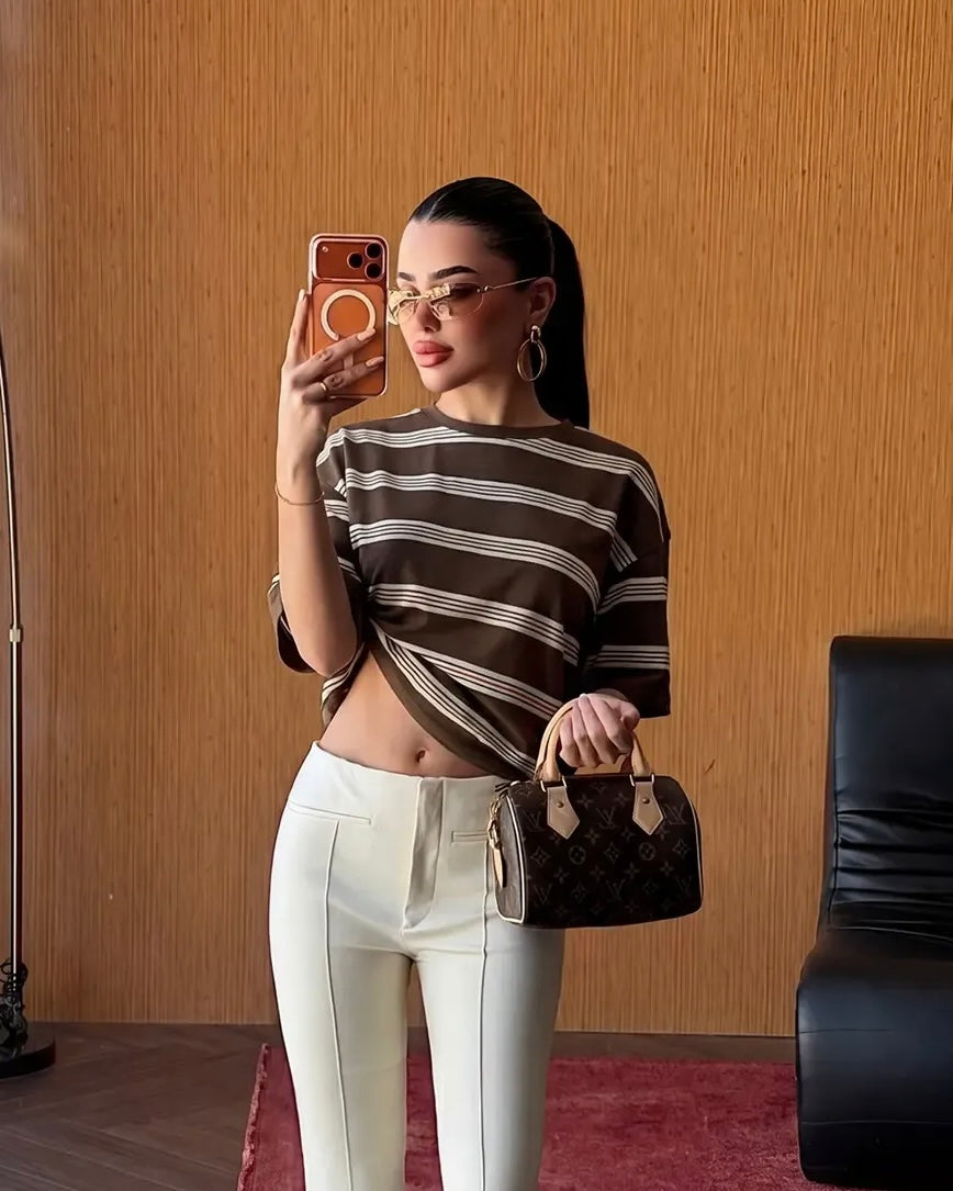 Brown Striped T-Shirt