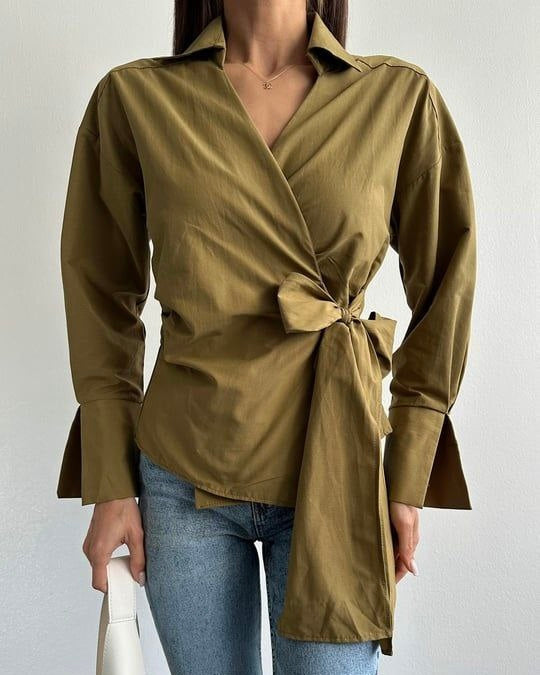 Army Green Tied Shirt