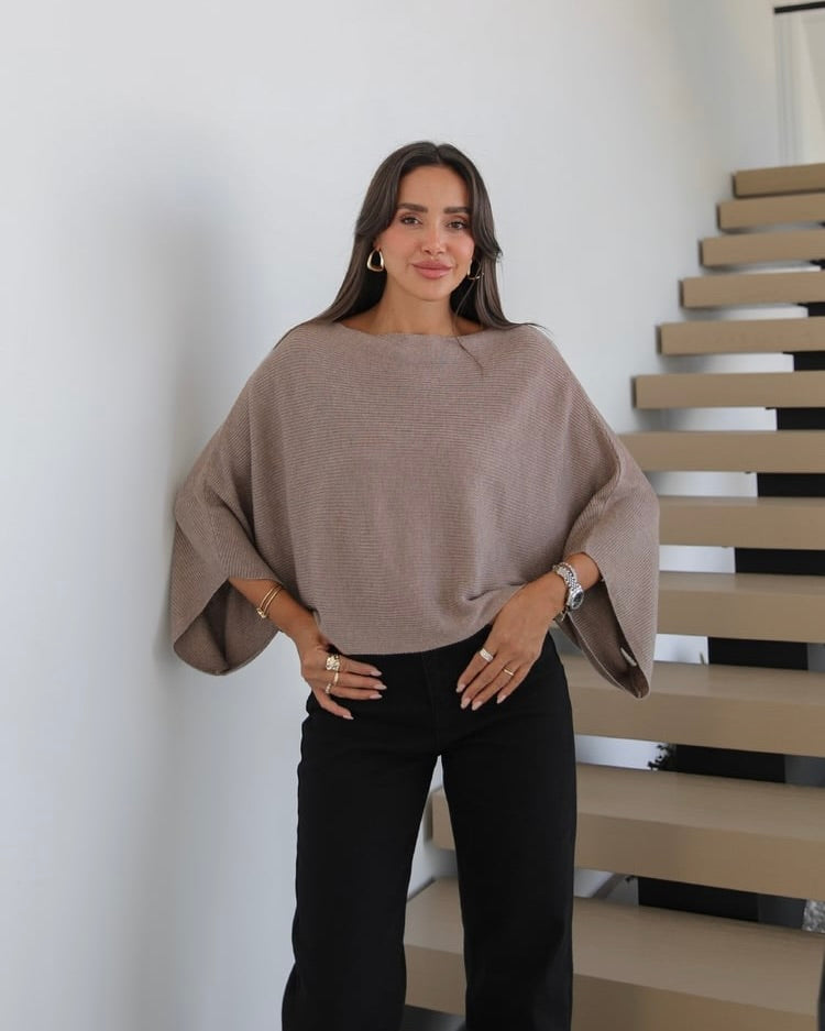 Beige Flowy Top