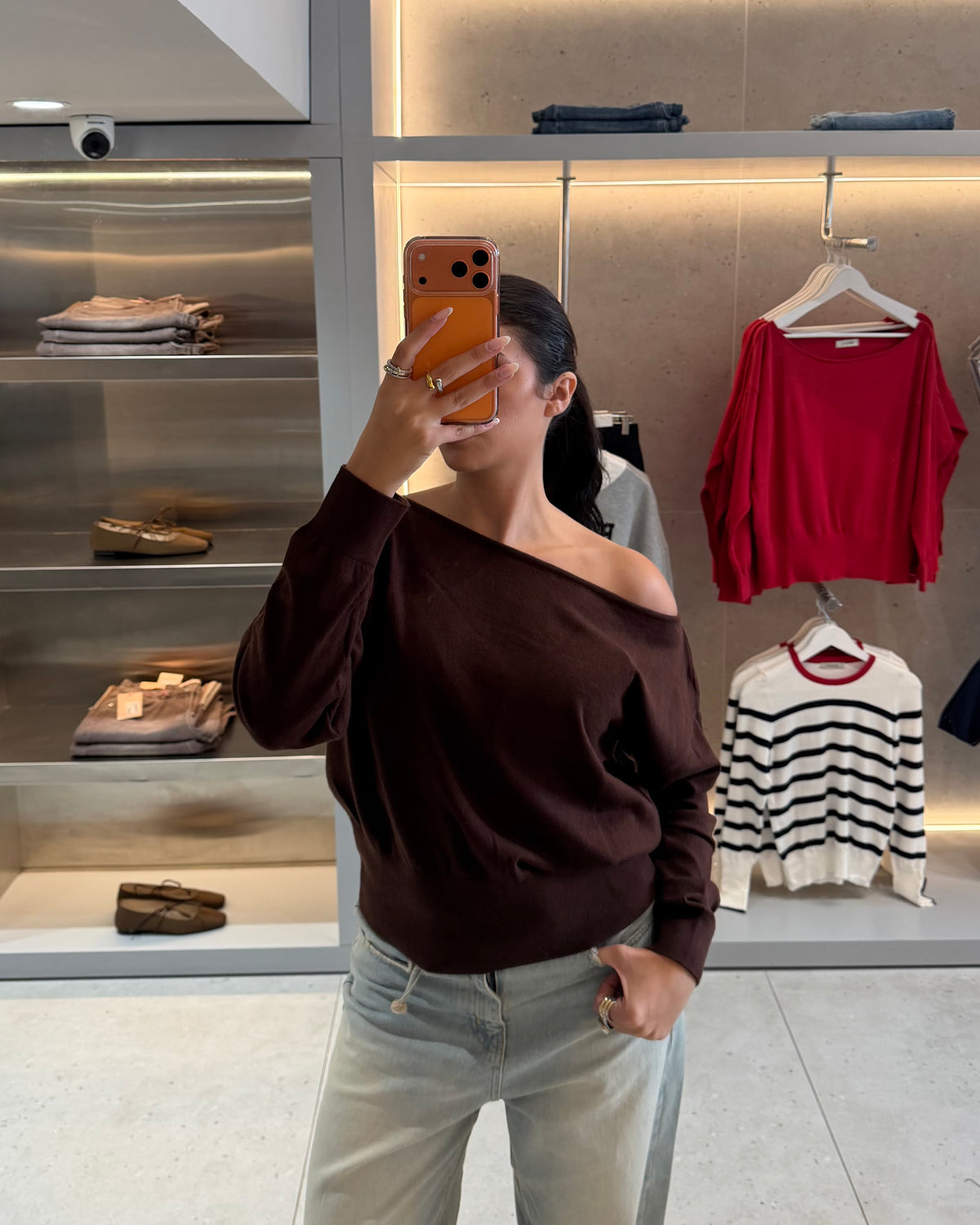 Brown Off Shoulder