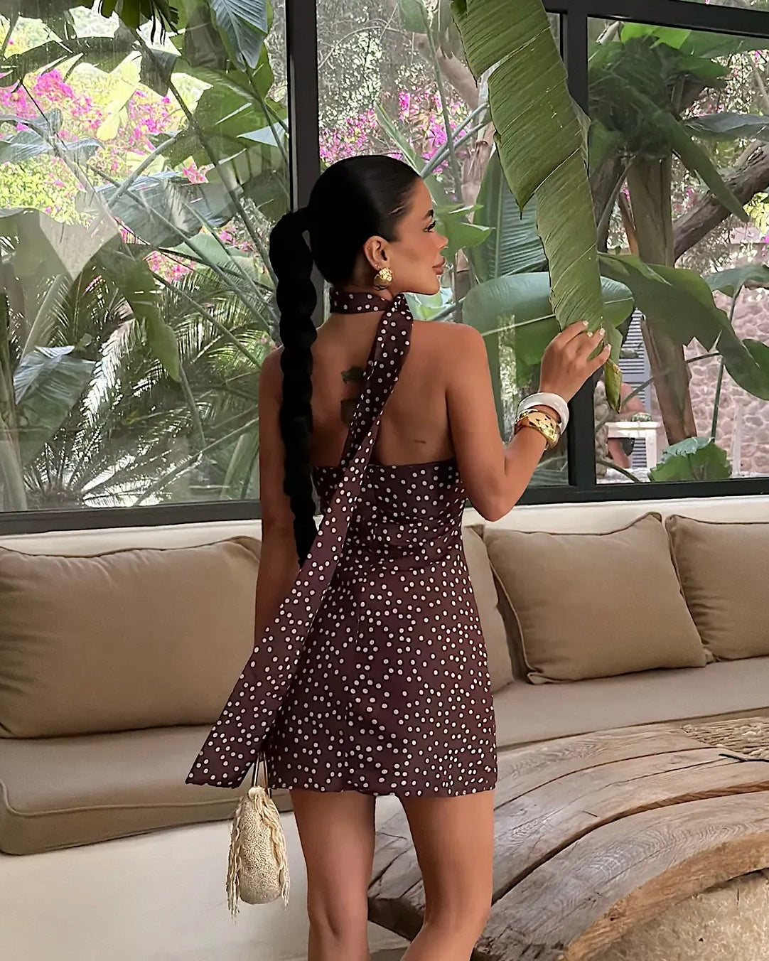 Brown Polka Dot Dress