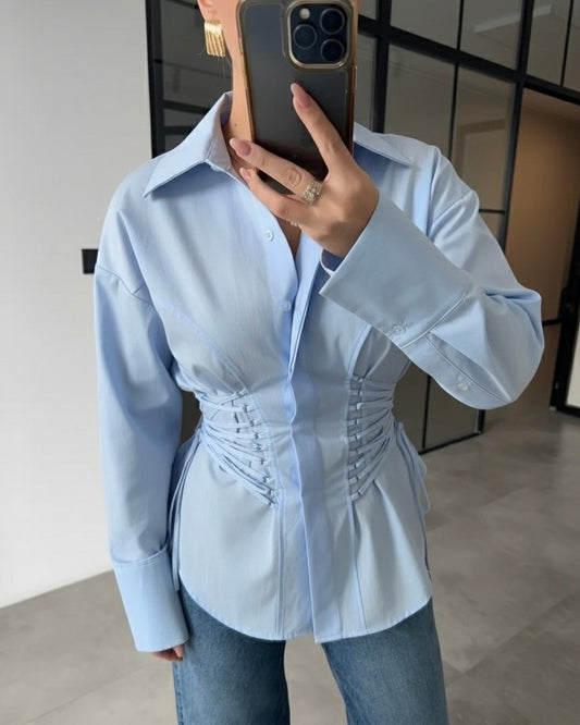 Baby Blue Tied Shirt