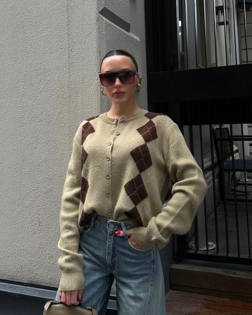 Checkered Cardigan