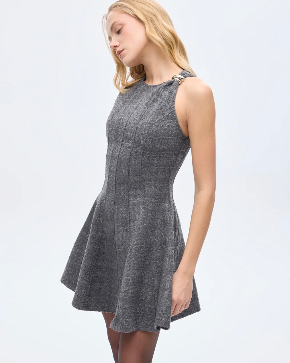 Grey Dress with Silver Detail