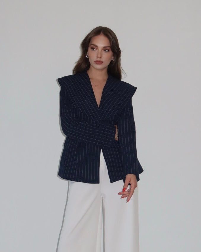 Navy Striped Blazer
