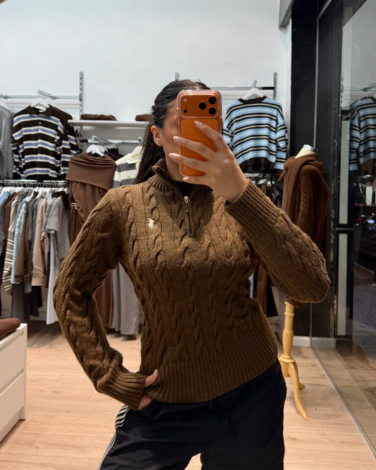 Brown Polo Sweater
