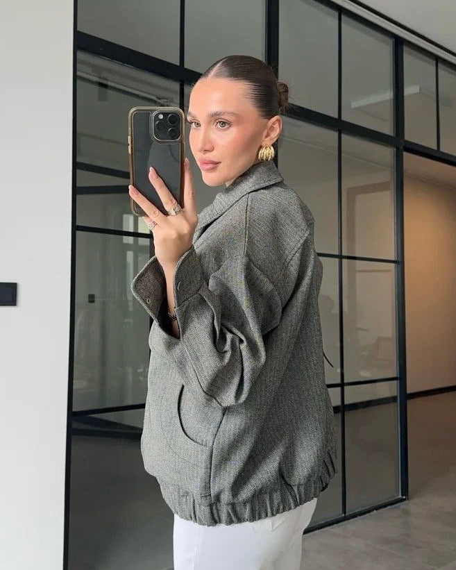 Grey Oversized Jacket