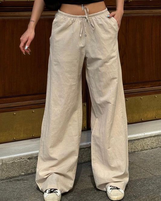 Beige Linen Pants