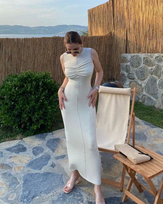 Beige Cotton Dress