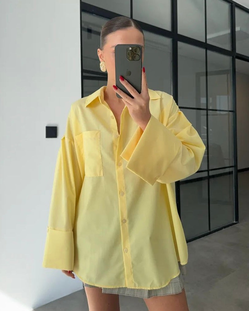 Yellow Oversized Buttoned Shirt