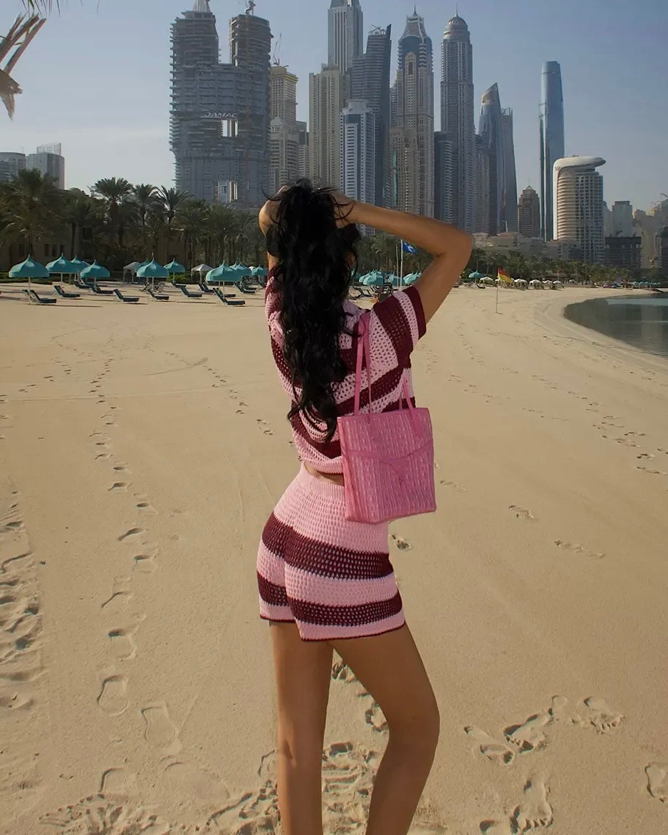 Pink & Burgundy Beach Set