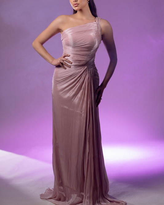 Shiny Light Pink Elegant Dress