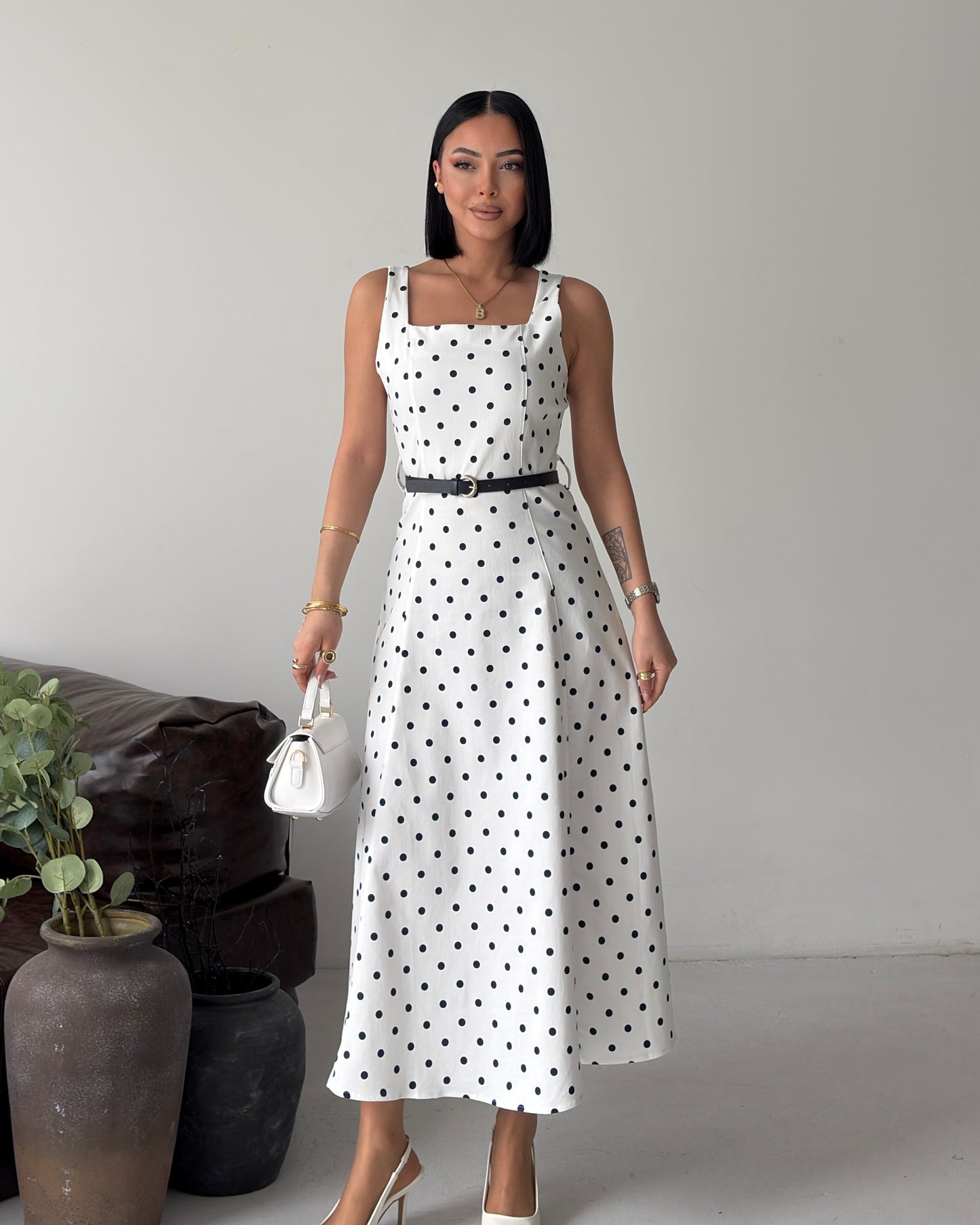 White Polka Dot Dress