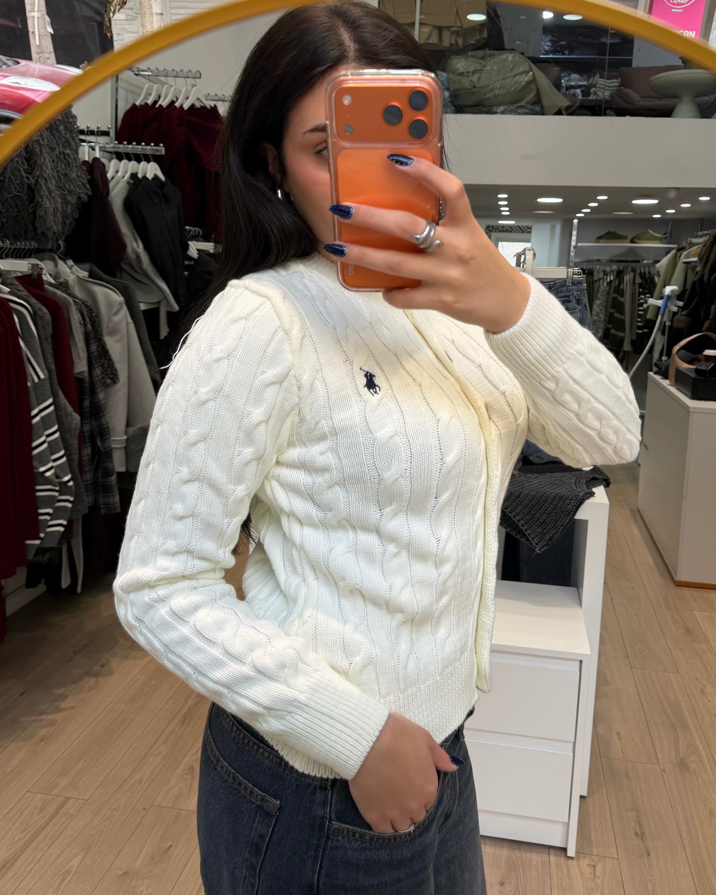 Off White Polo Cardigan