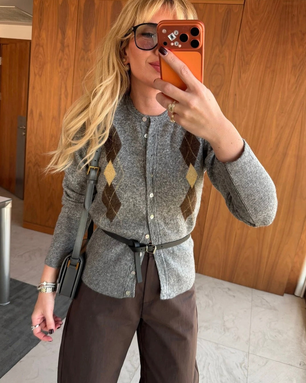 Grey Cardigan with Belt